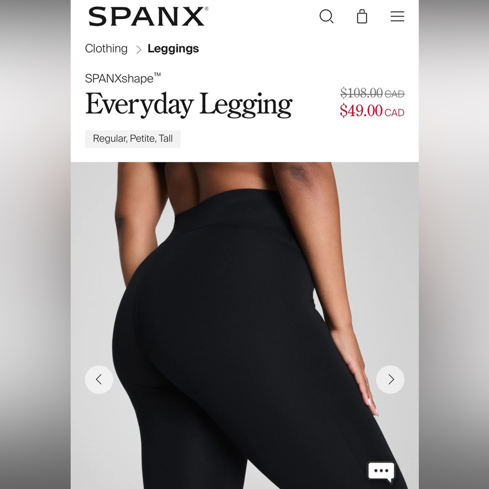 SPANX Women's everyday Black Leggings